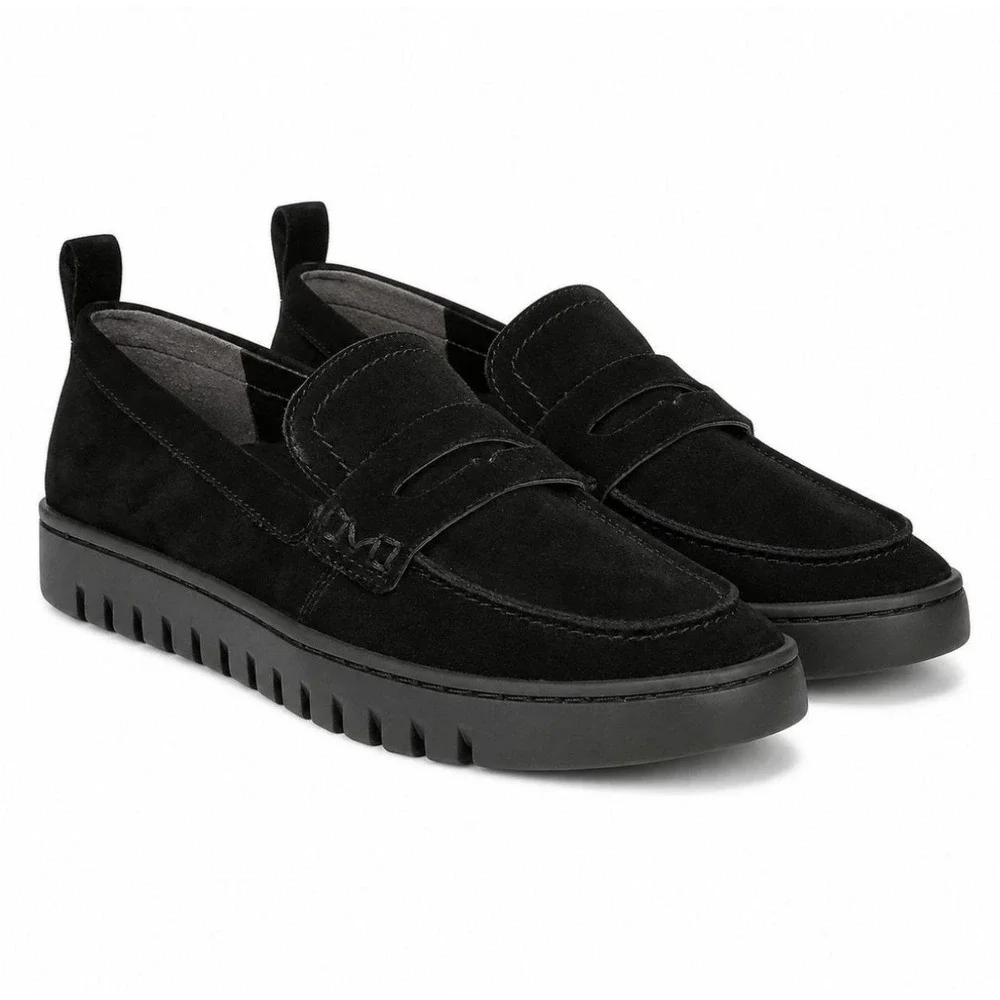 VIONIC Uptown Supportive Loafers Womens 10 Black Suede Leather Arch Support $139